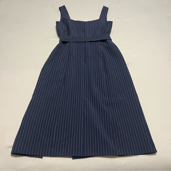 Banana Republic Factory 6P Navy Pinstripe Sleeveless Midi Dress - Picture 6 of 7